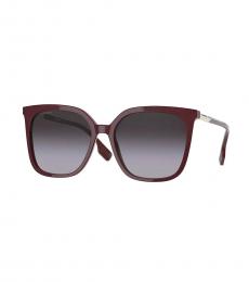 Burberry Maroon Emily Gray Gradient Square Sunglasses
