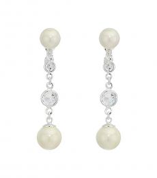 Ralph Lauren Silver Pearl Linear Earrings