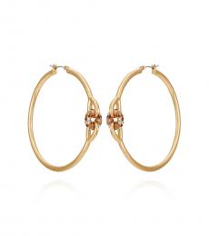 Vince Camuto Golden Crystal Link Hoop Earrings