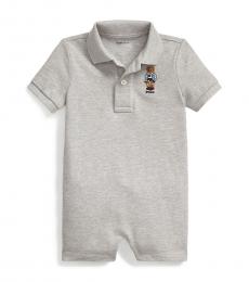 Ralph Lauren Baby Boys Grey Rugby Bear Mesh Shortall