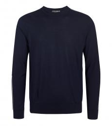 Dark Blue Sleeve Logo Sweater