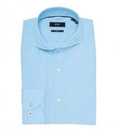 Blue Jemerson Slim Fit Neat Dress Shirt