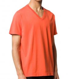 Orange V-Neck T-Thea T-Shirt