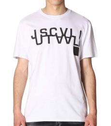 Just Cavalli White Crew Neck Cotton T-Shirt