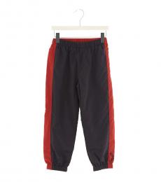 Boys Black Red Band Detail Joggers
