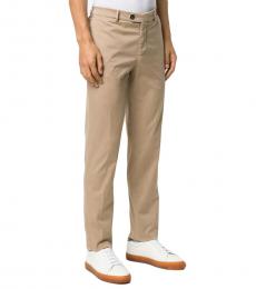 Brunello Cucinelli Beige Slim-Fit Chino Trousers