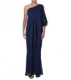 Ralph Lauren Blue Tiered Formal Evening Dress