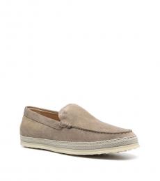 Tod's Taupe Suede Loafers