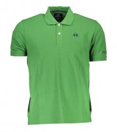 La Martina Green Regular Fit Classic Pique Polo