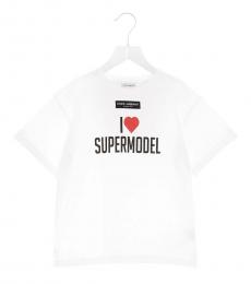 Girls White Supermodel T-shirt