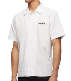Calvin Klein Brilliant White Logo Short-Sleeve Shirt