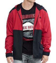 True Religion Ruby Red Nylon Colorblock Jacket