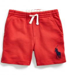 Ralph Lauren Little Boys Evening Post Red Big Pony Shorts