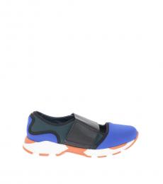 Marni Boys Blue Velcro Fabric Sneakers