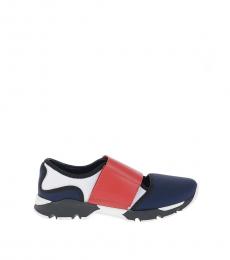 Boys Blue Red Velcro Sneakers