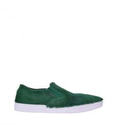 Dolce & Gabbana Light Green Fur Loafers