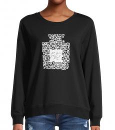 Karl Lagerfeld Black Perfume Graphic Cotton-Blend Sweatshirt