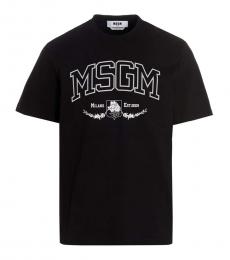 MSGM Black Logo Graphic T-Shirt