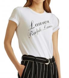 Ralph Lauren White Script Logo Jersey Tee