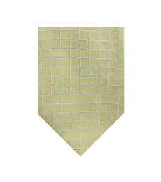 Yellow Modern Check Silk Tie
