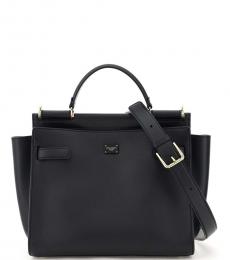 Dolce & Gabbana Black Sicily Soft Medium Satchel