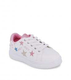 Juicy Couture Little Girls White Glitter Star Sneakers