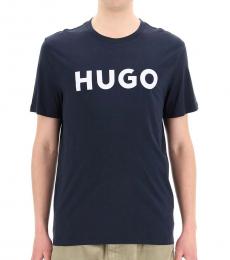 Hugo Boss Navy Blue Logo Print T-Shirt