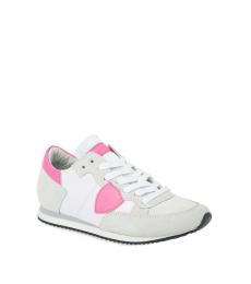 Little Girls White Pink Tropez Sneakers
