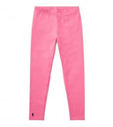 Girls Baja Pink Stretch Jersey Leggings