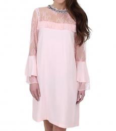 Juicy Couture Soft Pink Lace Long Sleeves Dress