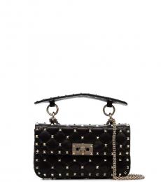 Valentino Garavani Black Rockstud Spike Small Shoulder Bag
