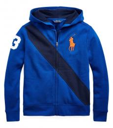 Ralph Lauren Little Boys Sistine Blue Striped Hoodie