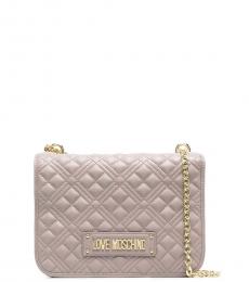 Love Moschino Grey Quilted Medium Shoulder Bag