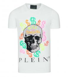 Philipp Plein White Logo Graphic T-Shirt