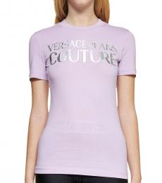 Versace Jeans Couture Light Purple Logo Crewneck T-Shirt