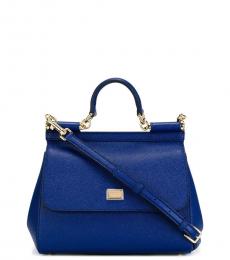 Dolce & Gabbana Dark Blue Sicily Small Satchel