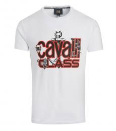 Cavalli Class White Stretch Callisto T-Shirt