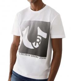White Trademark Horseshoe Logo T-Shirt