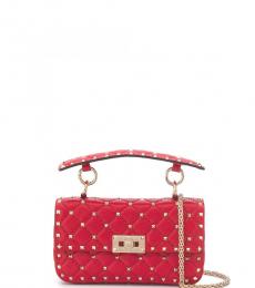 Valentino Garavani Red Rockstud Spike Small Shoulder Bag