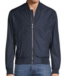 Versace Collection Navy Logo Bomber Jacket