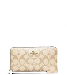 Coach Light Khaki/Chalk Siganture Phone Wallet