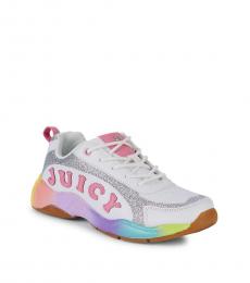 Juicy Couture Girls White Blvd Glitter Sneakers