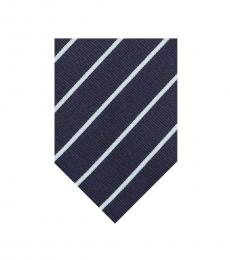 Ermenegildo Zegna Dark Blue Striped Pattern Tie