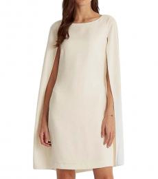 Ralph Lauren Winter Cream Cape-Sleeve Sheath Dress