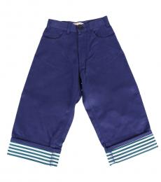 Little Boys Blue Stretch Cotton Pants