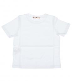 Little Boys White Crew Neck T-Shirt
