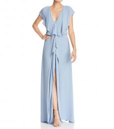 BCBGMaxazria Shadow Blue Evette Evening Dress