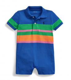 Ralph Lauren Baby Boys Travel Blue Striped Shortall