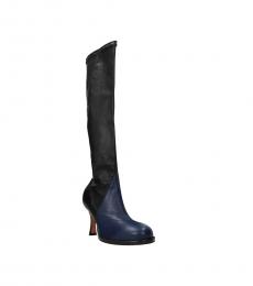 Celine Black Blue Tall Boots