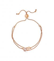 Tory Burch Rose Gold Kira Pearl Slider Bracelet